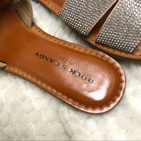 Rock & Candy by ZiGi flats champagne and rhinestones. Like New size 6 - Picture 5 of 9